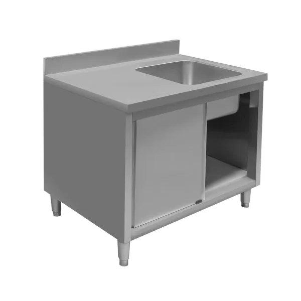 Stainless steel cabinet with sink