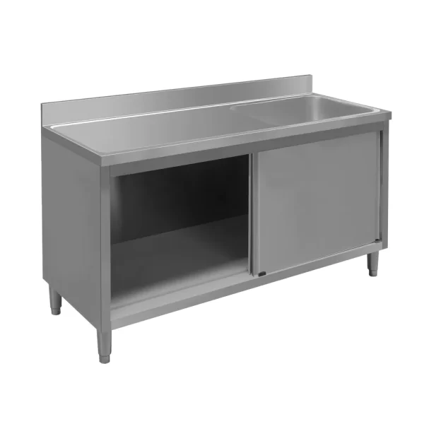 Stainless steel cabinet with sink