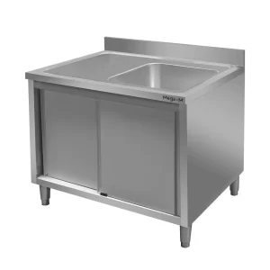 Stainless steel cabinet with sink, 1000x700x850 mm, MTP001848