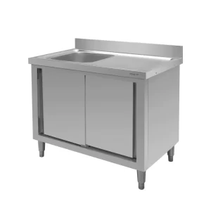 Stainless steel cabinet with sink, 1000x600x850 mm, MTP001972