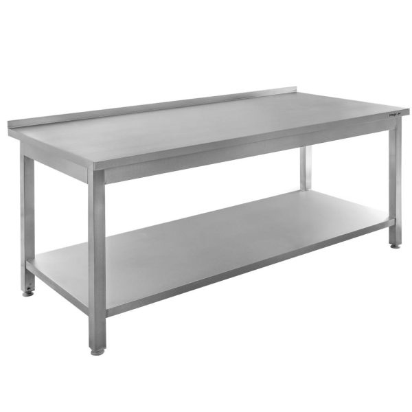 Stainless steel table with shelf