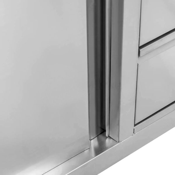 Stainless steel cabinet with drawers 140x70 cm
