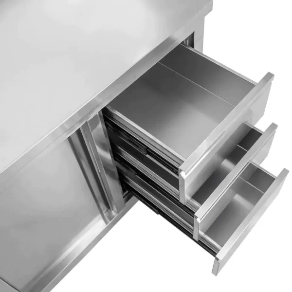 Stainless steel cabinet with drawers 160x50 cm