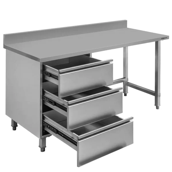 Stainless steel table with drawer unit