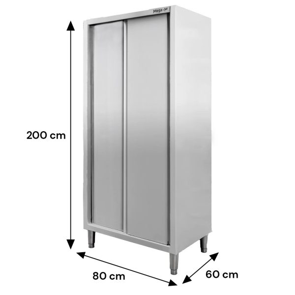 Stainless steel pass-through cabinet 80x60x200 cm