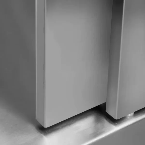 Stainless steel cabinet with 2 sinks