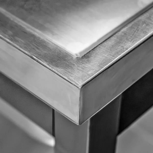 Stainless steel cabinet with 2 sinks