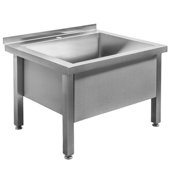 Stainless steel washing basin 70x60 cm