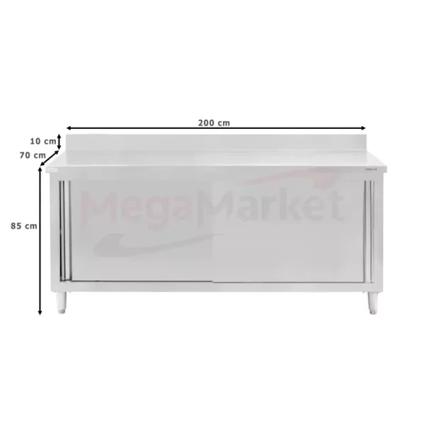 Stainless steel cabinet 200x70 cm