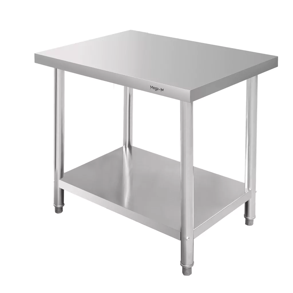 Folding work table with shelf 80x70 cm