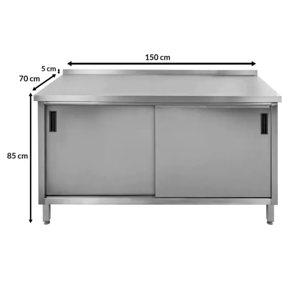 Stainless steel cabinet 150x70 cm
