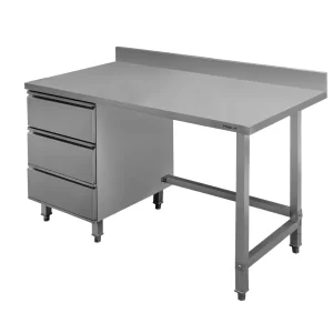 Stainless steel table with drawer unit, assembled, 1200x700x850 mm, MTP001733