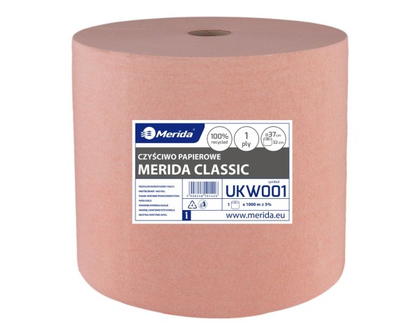 Pramoninis rankšluostis, šviesiai ruda, 1 sluoksnio, perdirbtas popierius, 1000 m (1 vnt. / pakuotė), MERIDA CLASSIC