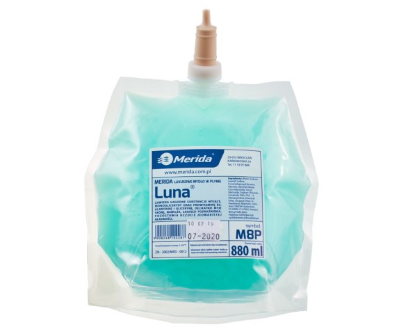 Skystas muilas, vienkartinis maišelis, 880 ml, MERIDA LUNA