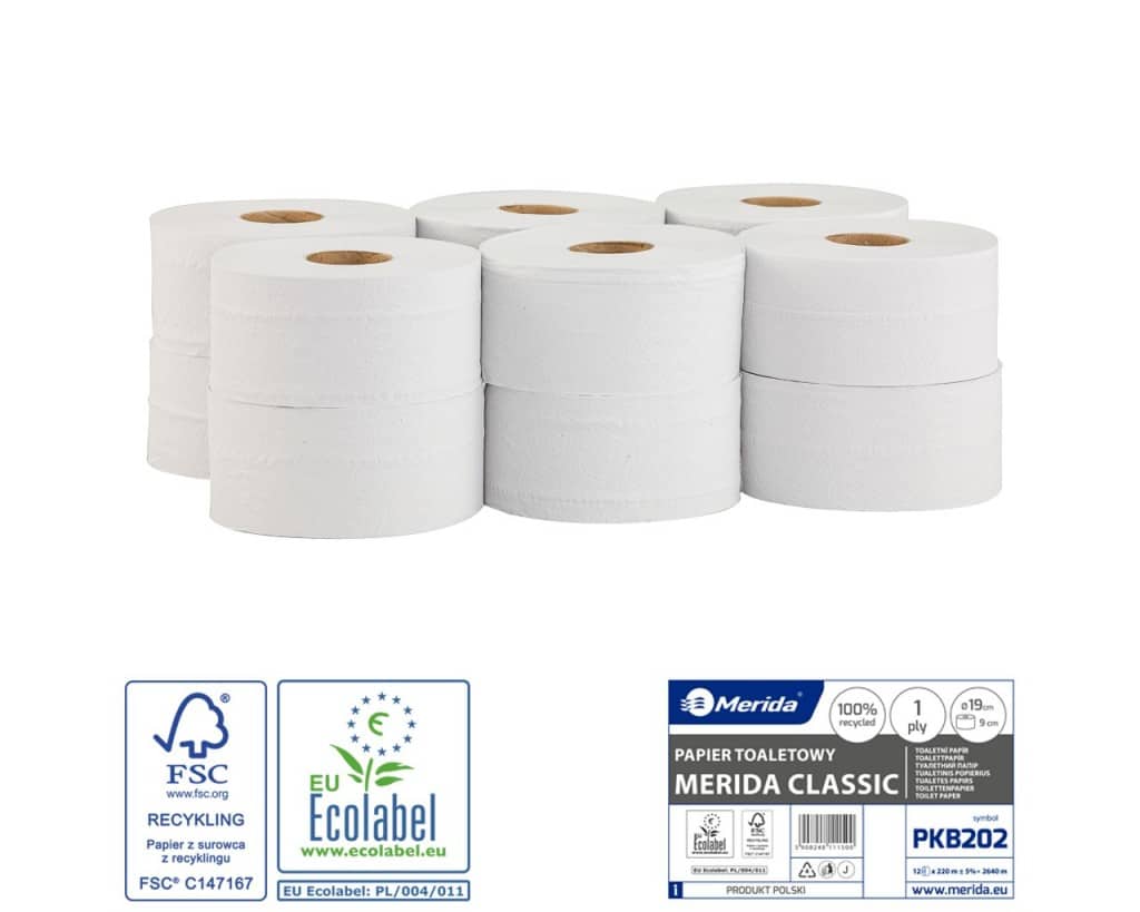 Ekologiškas tualetinis popierius, 1 sluoksnio, Merida Classic