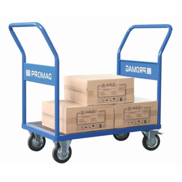 Platforminis vežimėlis WRN-K2E EXPERT, 2 atviri bortai, 1000×630 mm, 400 kg, PROMAG