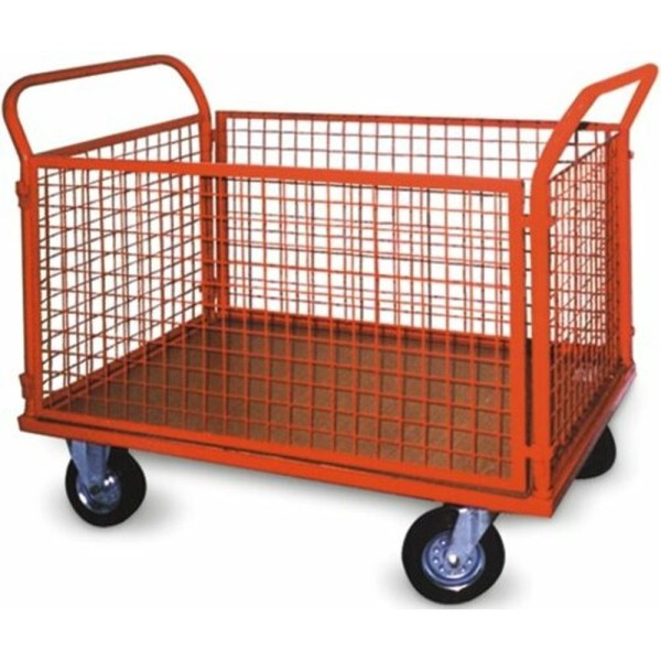 Platforminis vežimėlis su tinkliniais bortais WRN-B2S/OSIAT, 1245x795 mm, 500 kg, PROMAG