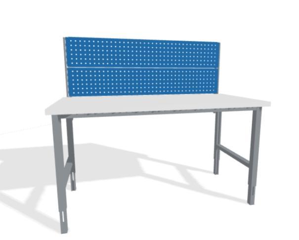 Pakavimo stalas su perforuota sienele (2 perforuotos lentos), RAL 7035/5015, 1550 mm, PROMAG