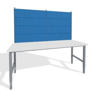 Komplektavimo stalas perforuota sienele, 8 perforuotos lentos, RAL 7035/5015, 2000 mm, PROMAG
