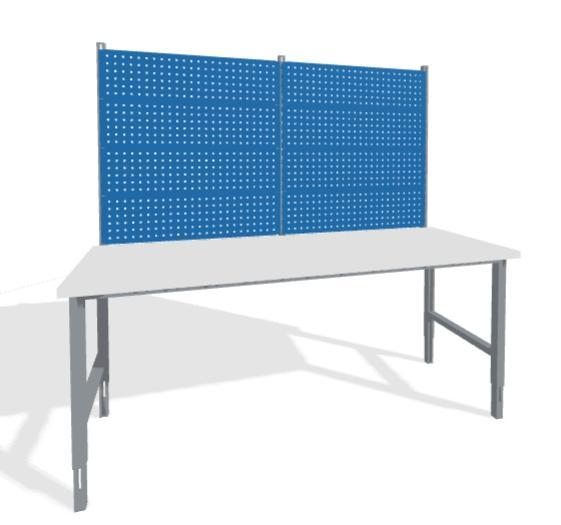 Komplektavimo stalas perforuota sienele, 8 perforuotos lentos, RAL 7035/5015, 2000 mm, PROMAG
