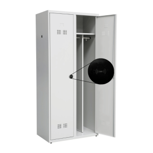 Persirengimo spintelė SUPE400-2/480 su kortelių užraktu K1602 7035, 800x480x1800 mm, PROMAG
