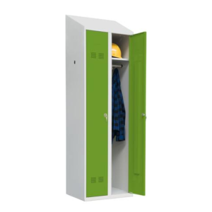 Persirengimo spintelė su stogeliu tipas SUPE300-02 DASZEK 7035/6018, 600x480x2000 mm, PROMAG