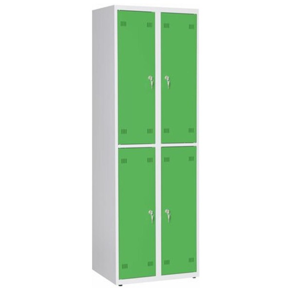 Spintelė su skyreliais SK300-004 7035/6018, 600x480x1800 mm, PROMAG