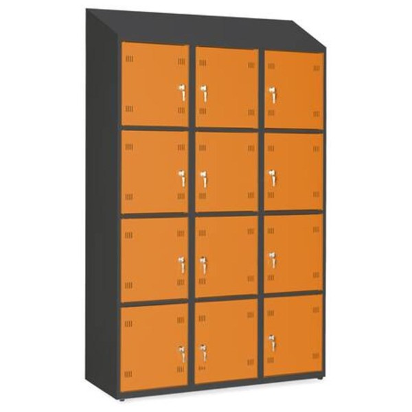 Spintelė su skyreliais SP400-012 su stogeliu 7035/5005, PROMAG