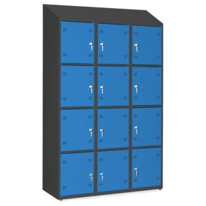 Spintelė su skyreliais SP400-012 su stogeliu 7035/6018, PROMAG