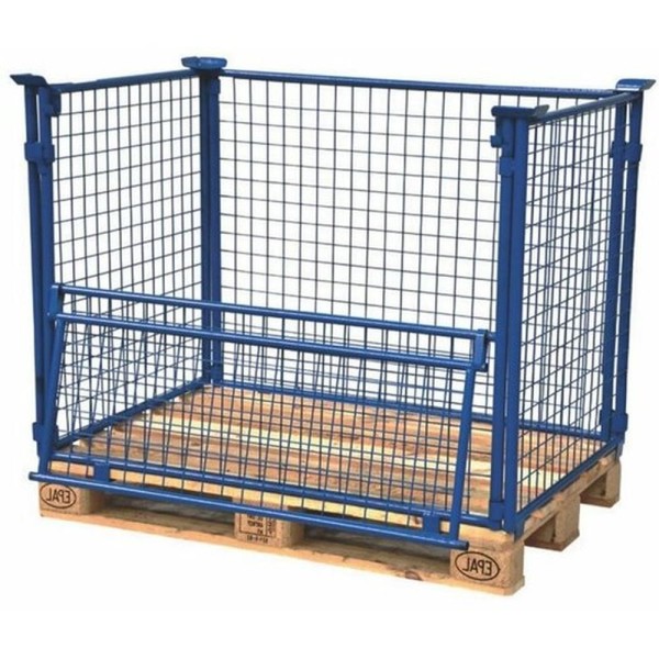 Folding pallet elevation with sides