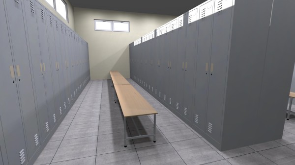 Locker with mirror