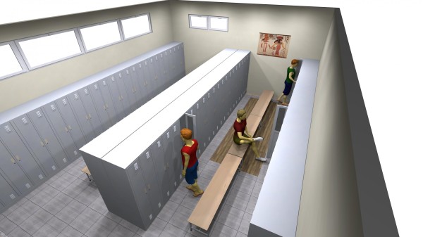 Locker with mirror