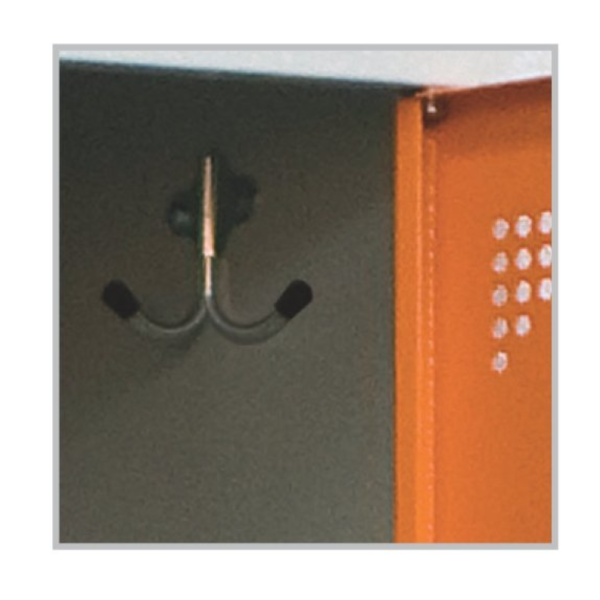 A school locker with compartments.