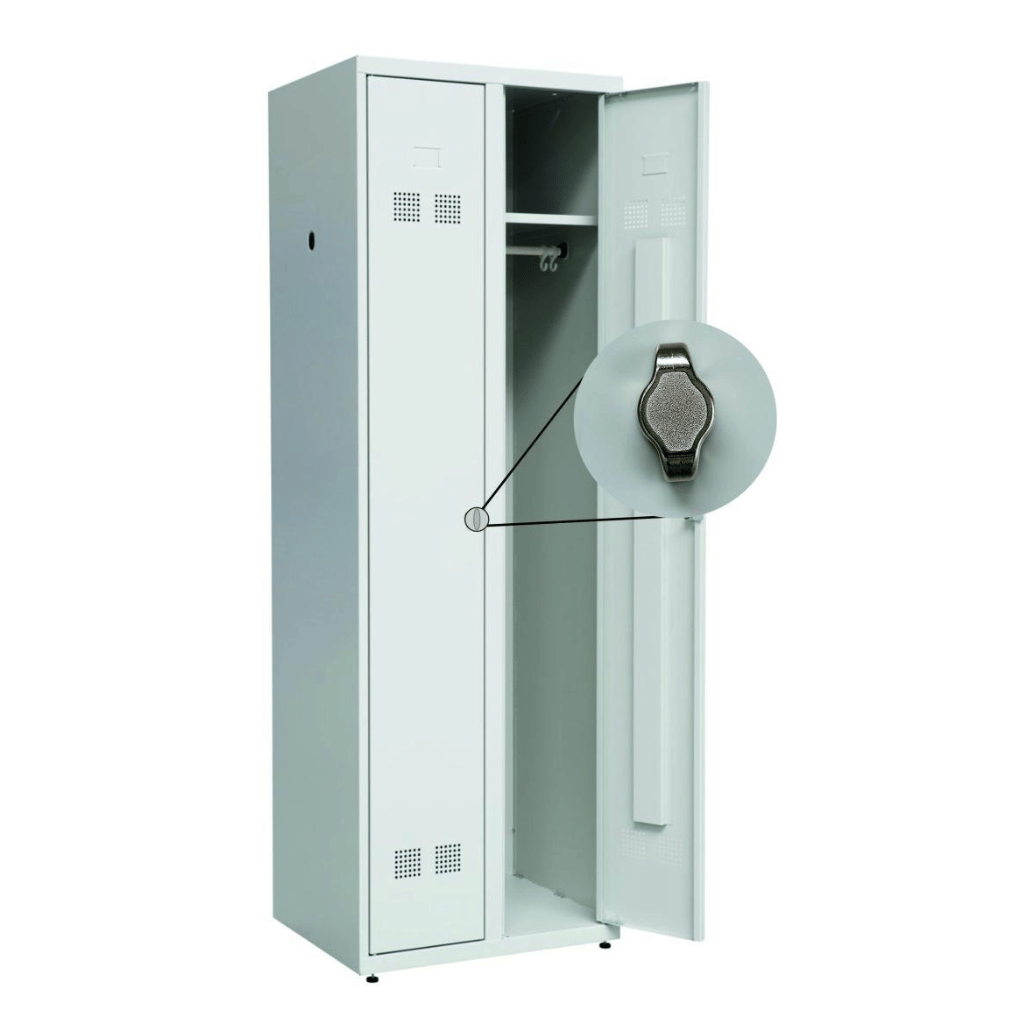 Persirengimo spintelė SUPE300-02/480 7035 su pakabinamu užraktu, 600x480x1800 mm, PROMAG
