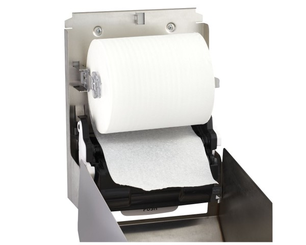 Automatic paper towel dispenser with fingerprint protection
