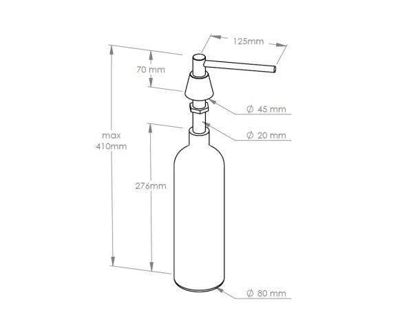 Built-in liquid soap dispenser