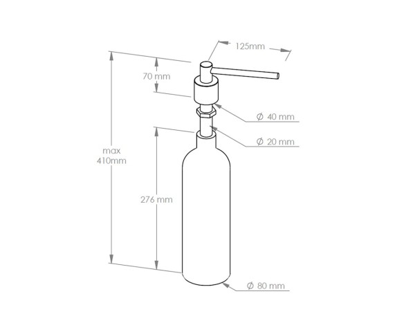 Built-in liquid soap dispenser