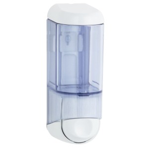 Skysto muilo dozatorius Mini, 170 ml, (baltas / skaidrus), Merida