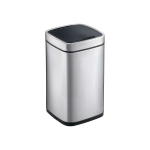 Bekontaktė šiukšliadėžė, 12 l, kvadrato formos, matinis plienas, SENSOR, Merida