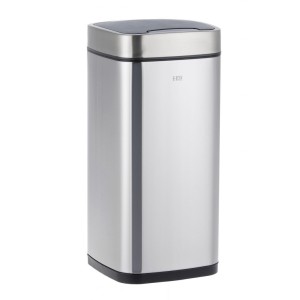 Bekontaktė šiukšliadėžė, 35 l, kvadrato formos, matinis plienas, SENSOR, Merida