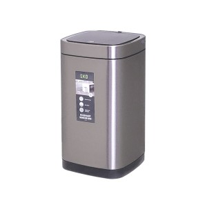 Bekontaktė šiukšliadėžė, 30 l, kvadrato formos, matinis plienas, įkraunama ličio jonų baterij, SENSOR, Merida