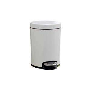 Šiukšliadėžė su pedalu, 5 l, nerūdijantis plienas, balta, SILENT SERENE, Merida