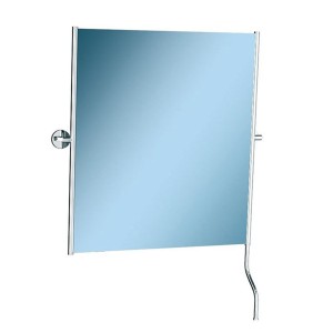 Rotatable mirror in a chrome frame with a handle for easy angle adjustment, 50 x 60 cm, Merida Stella