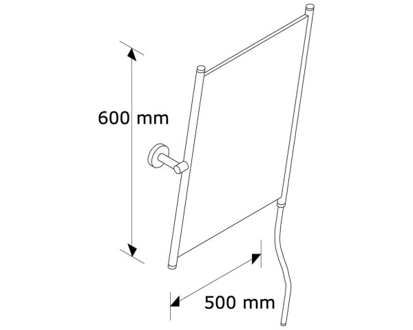 Swivel mirror in a matte black frame with a handle