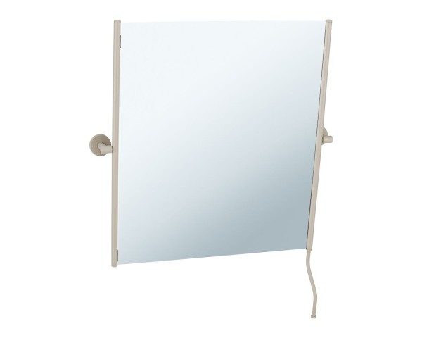 Swivel mirror in a matte light gray frame with a handle