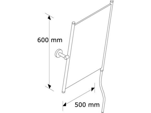 Swivel mirror in a matte light gray frame with a handle
