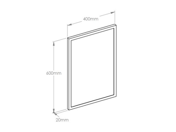 Mirror in a red metal frame 40 x 60 cm