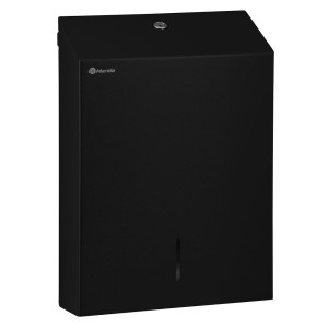 Sulankstytų popierinių rankšluosčių dozatorius, juodas, Merida Stella Black Line Slim Maxi