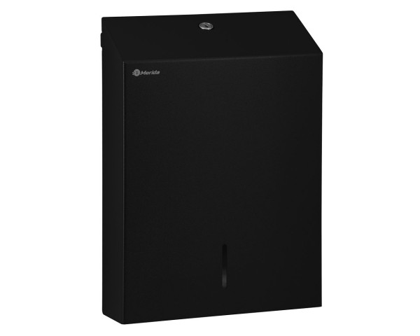 Sulankstytų popierinių rankšluosčių dozatorius, juodas, Merida Stella Black Line Slim Maxi