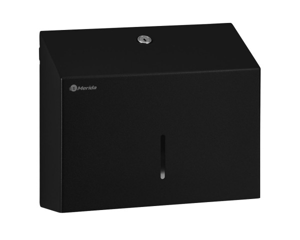 Sulankstytų popierinių rankšluosčių dozatorius, juodas, Merida Stella Black Line Slim Mini